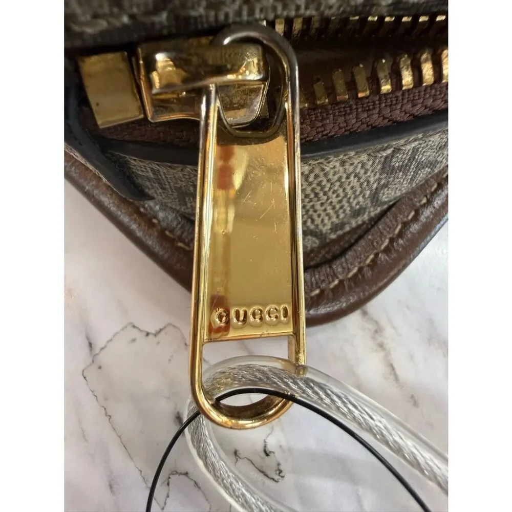 Gucci Beige GG Canvas and Brown Leather Men’s Toiletry Bag
